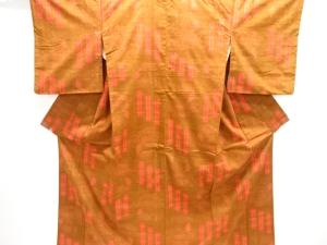 蝶模様織り出し手織り真綿紬着物